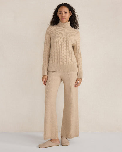 ORGANIC COTTON BLEND GRADIENT CABLE SWEATER | Talbots