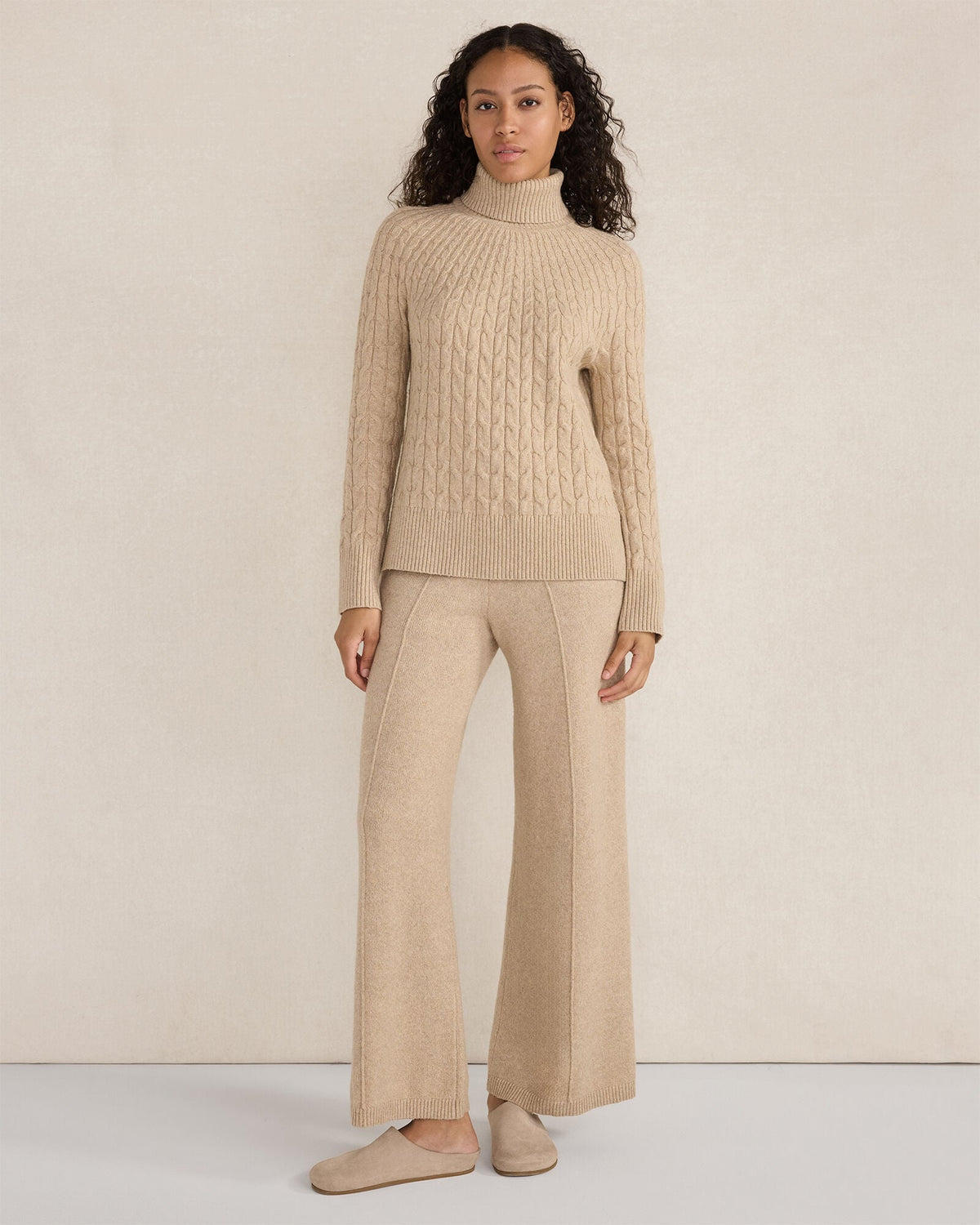 ORGANIC COTTON BLEND GRADIENT CABLE SWEATER | Talbots