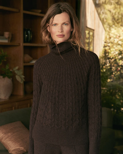 ORGANIC COTTON BLEND GRADIENT CABLE SWEATER | Talbots