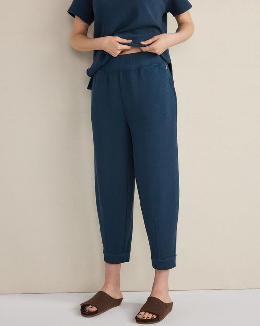 ORGANIC COTTON WAFFLE BARREL LEG PANTS | Talbots