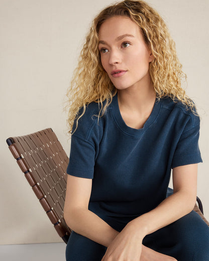 ORGANIC COTTON WAFFLE CREWNECK TEE | Talbots