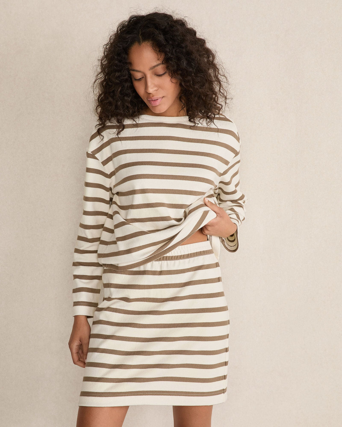 ORGANIC COTTON STRIPE SKIRT | Talbots