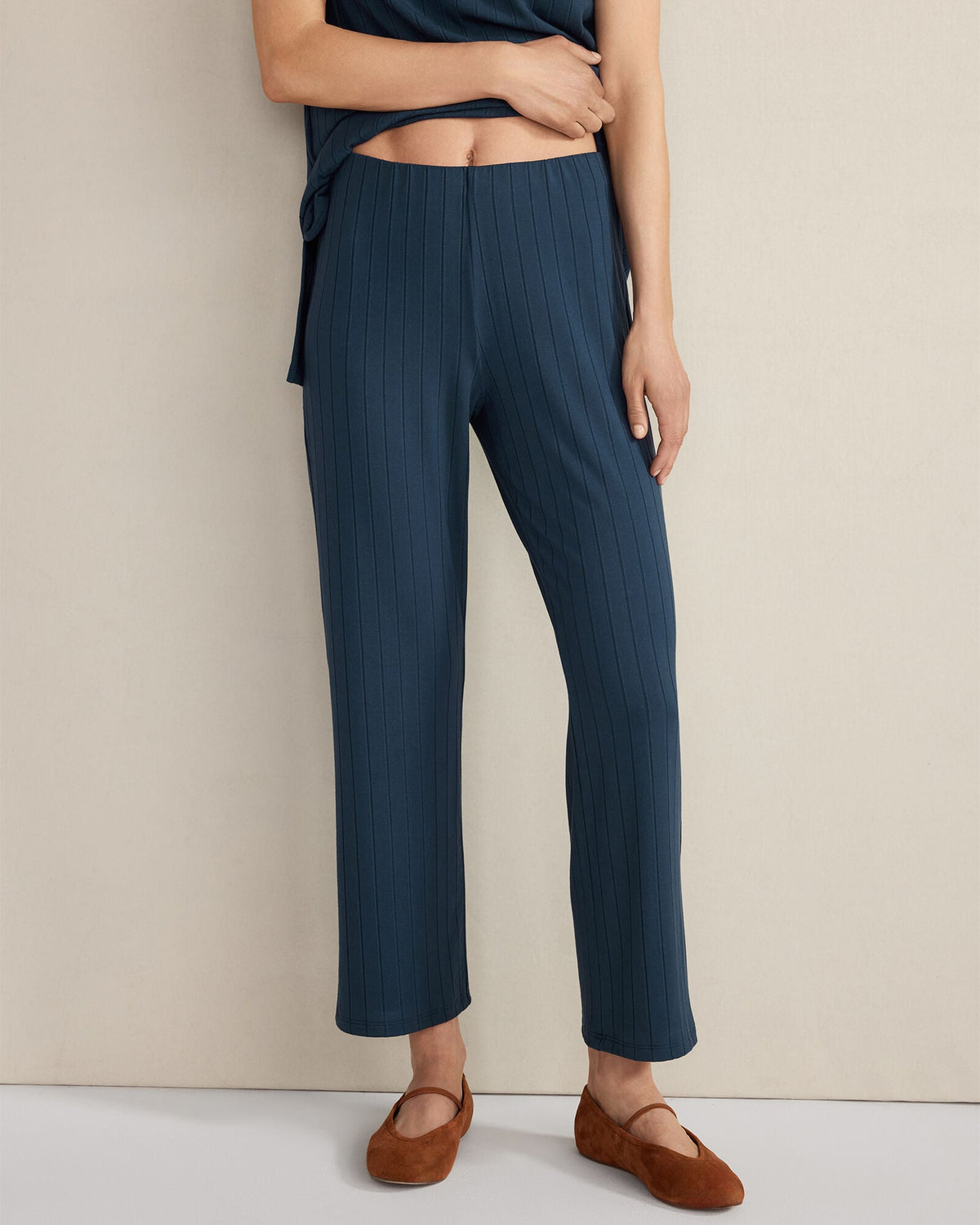 RIBBED KICK FLARE PANTS | Talbots