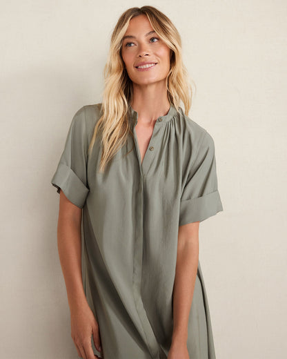 LUXE MODAL SHORT SLEEVE MIDI DRESS | Talbots