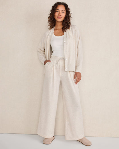 LIGHTWEIGHT FLEECE PLEATED PANTS | Talbots