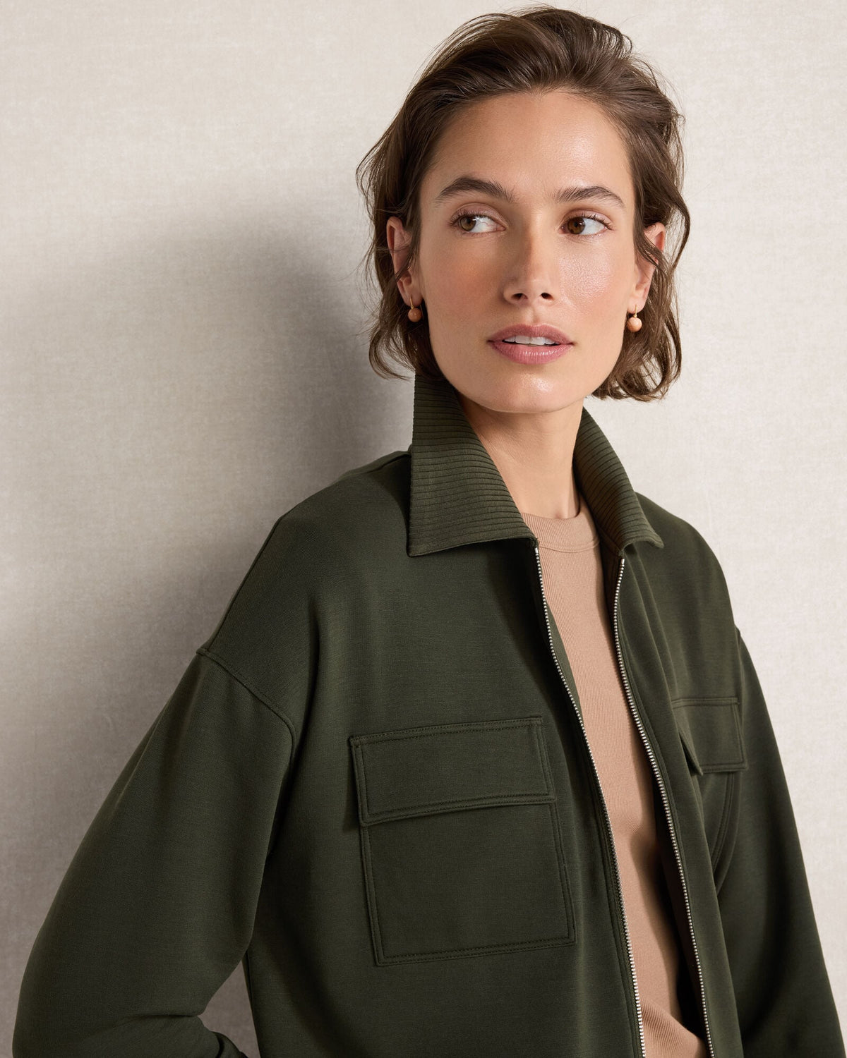 FLEECE COLLARED JACKET | Talbots