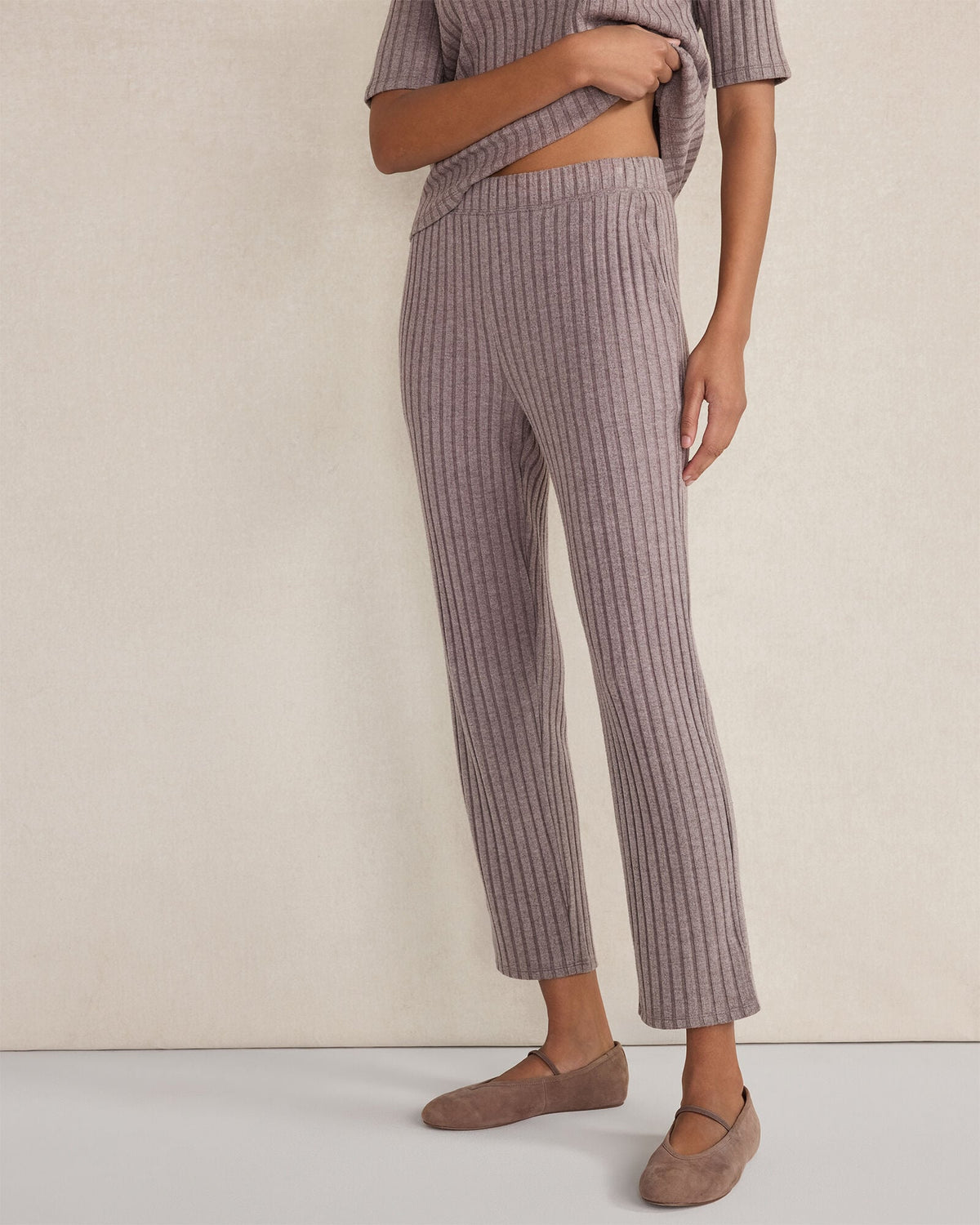 WIDE RIB KNIT TAPERED PANTS | Talbots