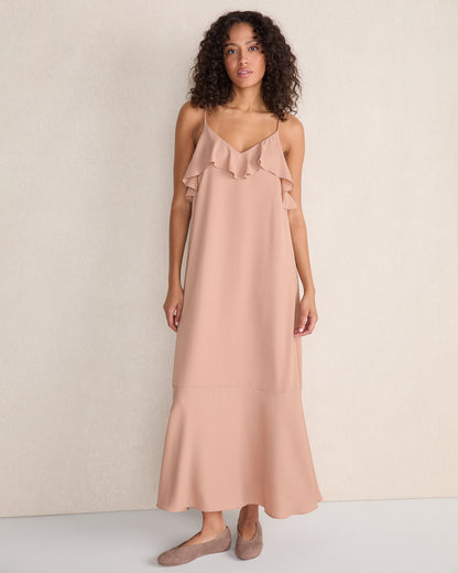 GEORGETTE FLOUNCE MAXI DRESS | Talbots
