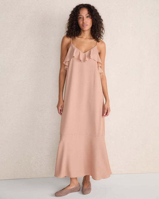 GEORGETTE FLOUNCE MAXI DRESS | Talbots