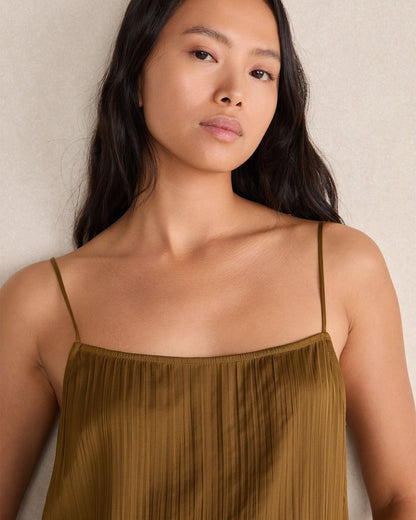 SILKY PLEATED MAXI DRESS | Talbots