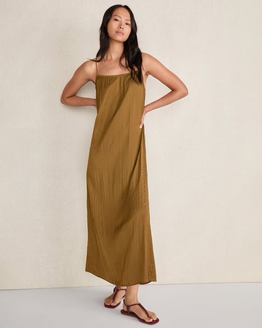 SILKY PLEATED MAXI DRESS | Talbots