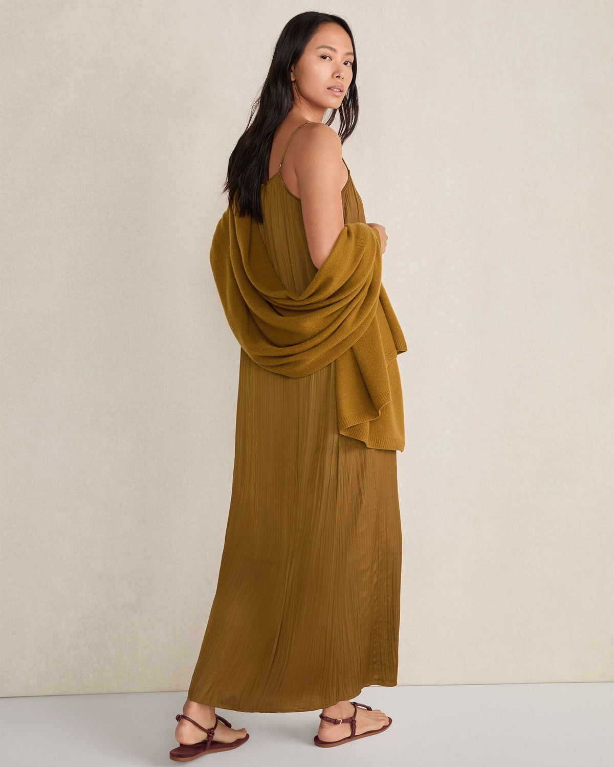 SILKY PLEATED MAXI DRESS | Talbots