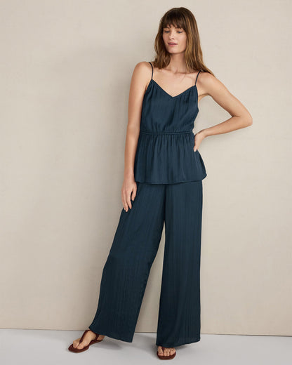 SILKY PLEATED PEPLUM TOP | Talbots