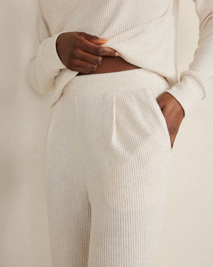 BRUSHED RIB KNIT TAPERED PANTS | Talbots