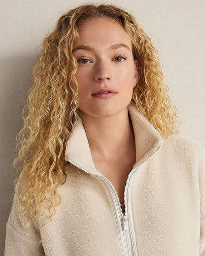FAUX SHERPA HALF ZIP PULLOVER | Talbots