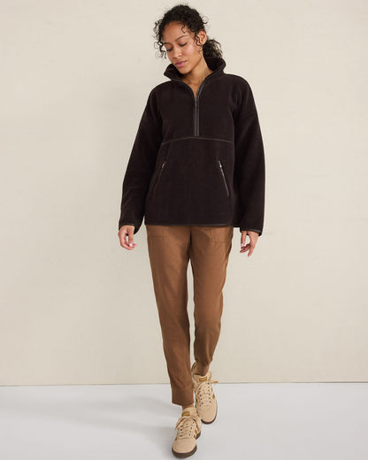 FAUX SHERPA HALF ZIP PULLOVER | Talbots