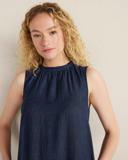LINEN TIERED MIDI DRESS | Talbots