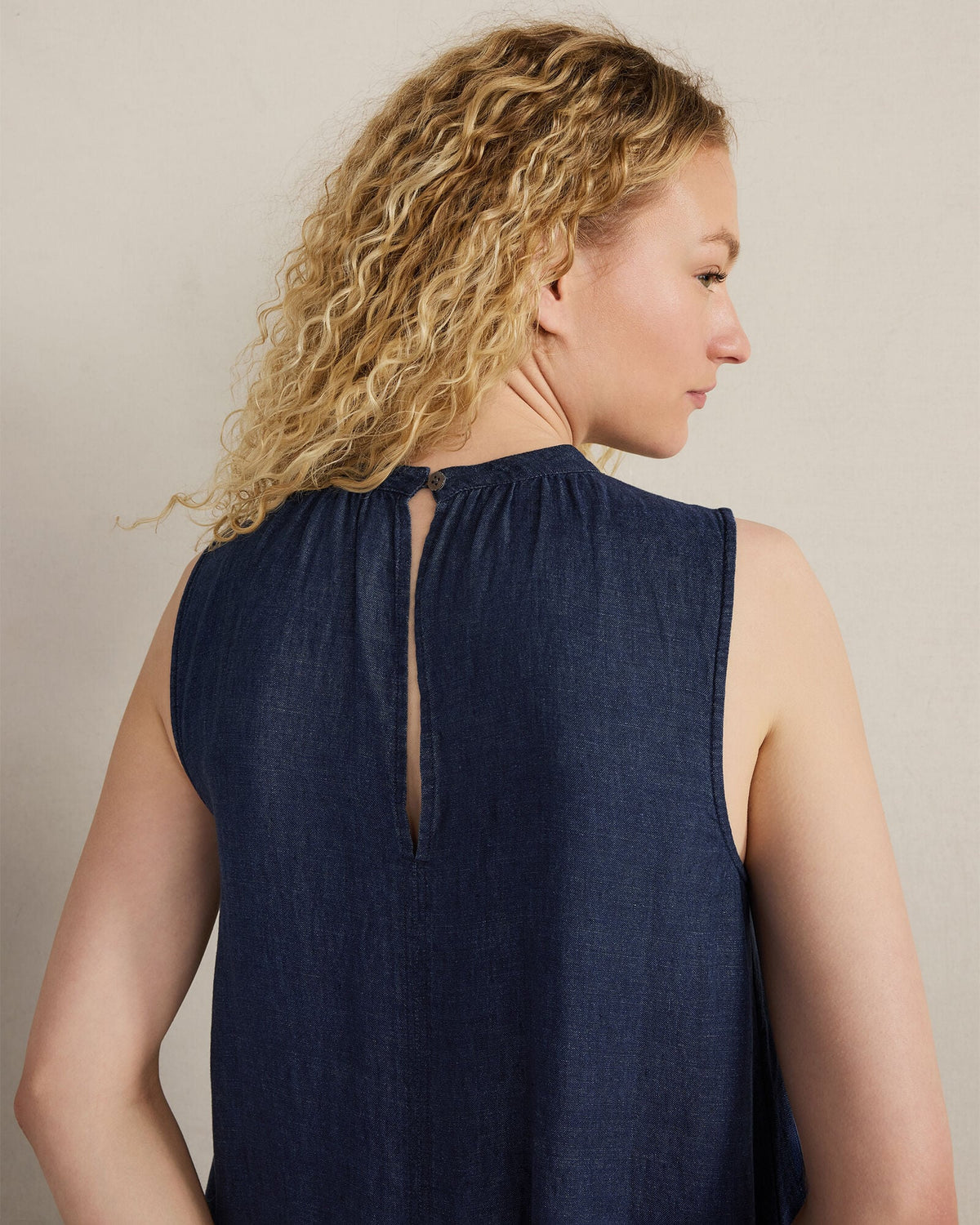LINEN TIERED MIDI DRESS | Talbots