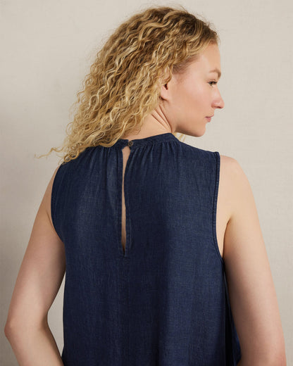 LINEN TIERED MIDI DRESS | Talbots