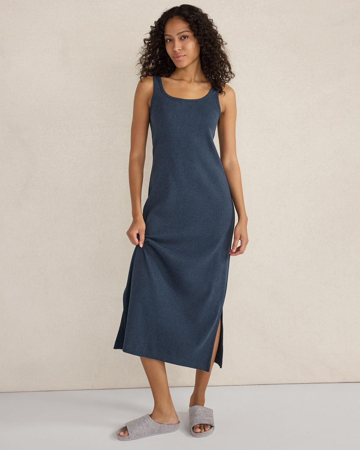 ORGANIC COTTON RIB KNIT MIDI DRESS | Talbots