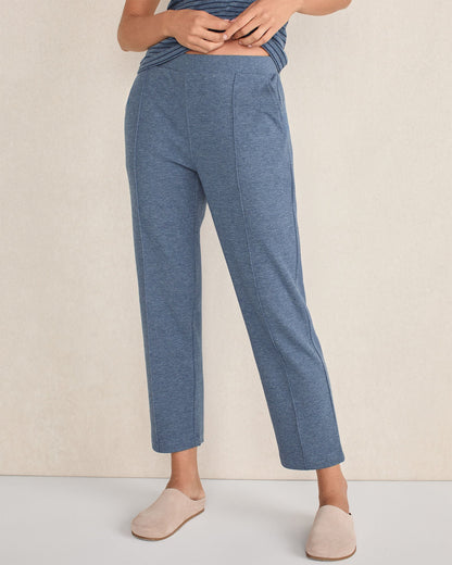 COTTON BLEND OTTOMAN RIB TAPERED PANTS | Talbots