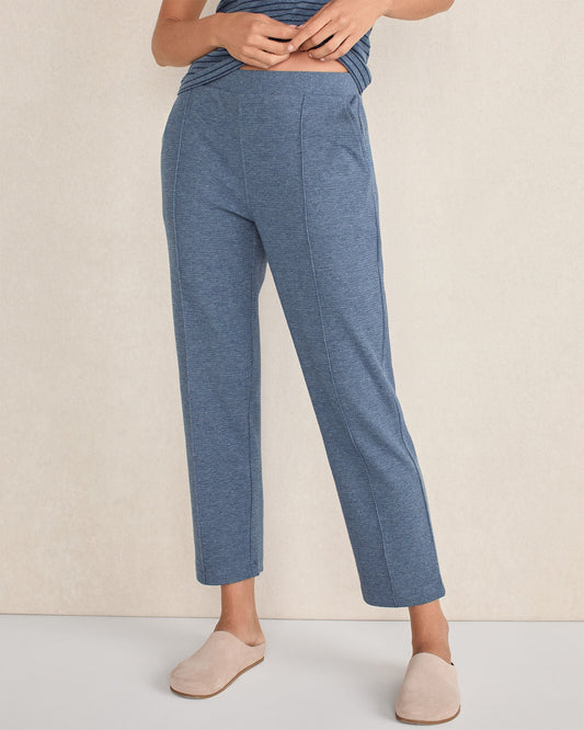 COTTON BLEND OTTOMAN RIB TAPERED PANTS | Talbots