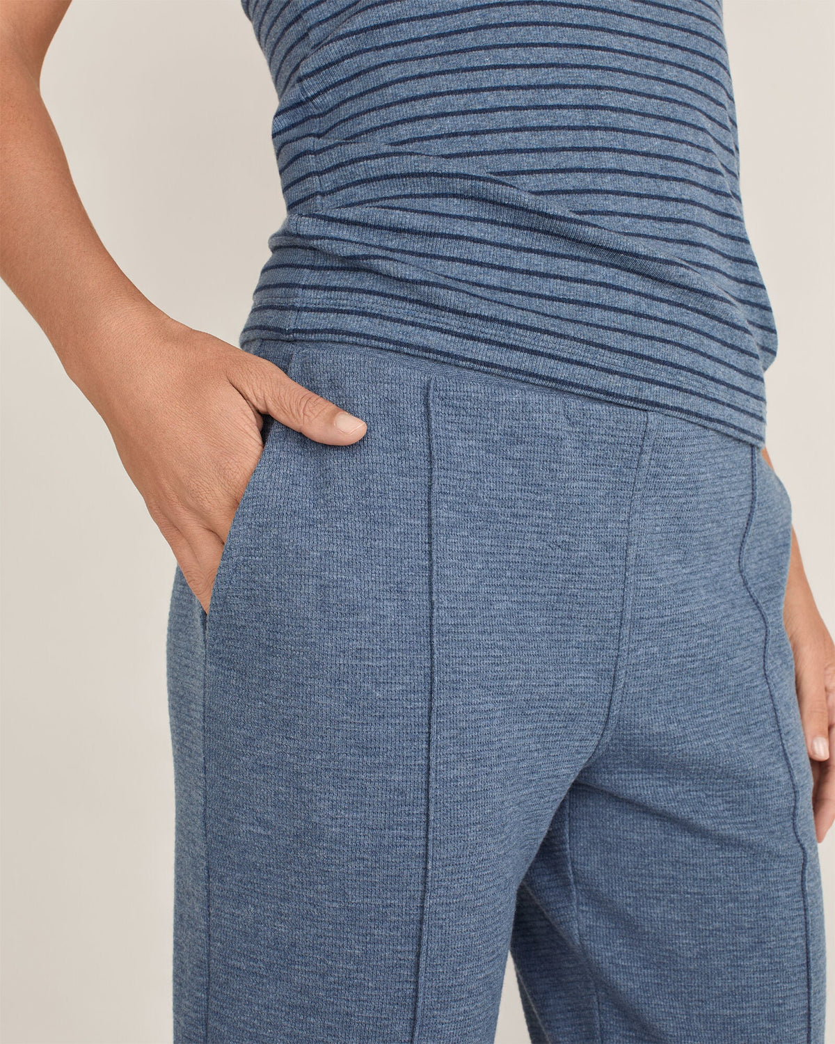 COTTON BLEND OTTOMAN RIB TAPERED PANTS | Talbots