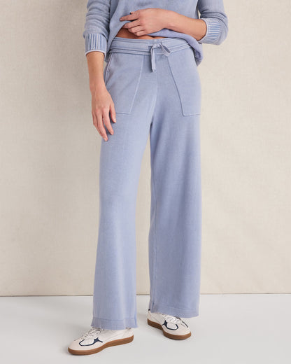ORGANIC COTTON KNIT WIDE LEG PANTS | Talbots
