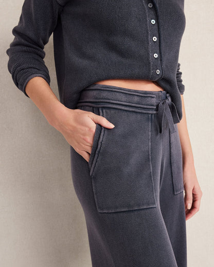 ORGANIC COTTON KNIT WIDE LEG PANTS | Talbots