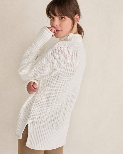 ORGANIC COTTON SHAKER STITCH ROLL NECK SWEATER | Talbots