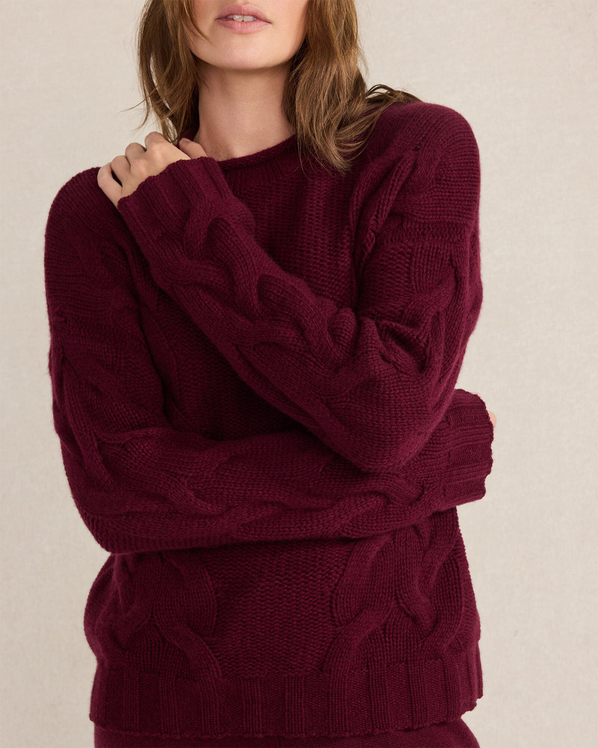 CASHMERE CABLE ROLL NECK SWEATER | Talbots