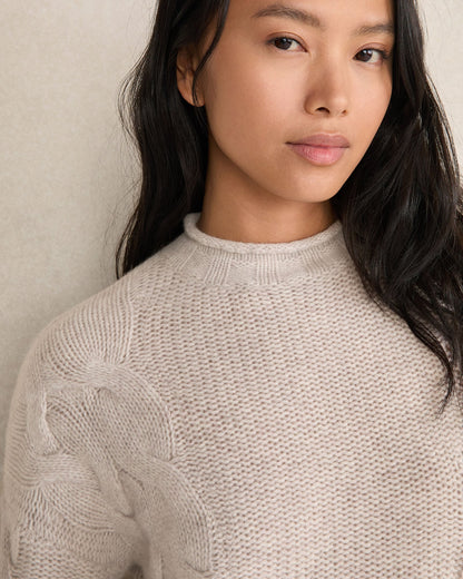 CASHMERE CABLE ROLL NECK SWEATER | Talbots