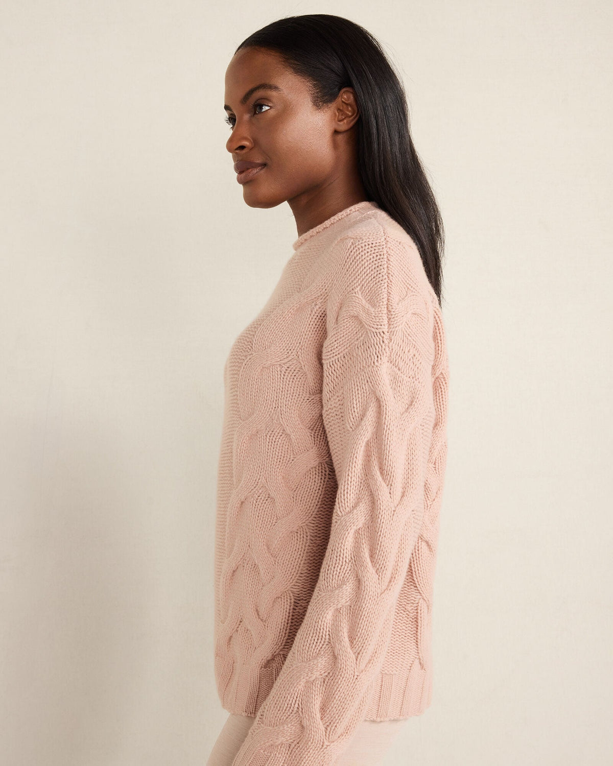 CASHMERE CABLE ROLL NECK SWEATER | Talbots