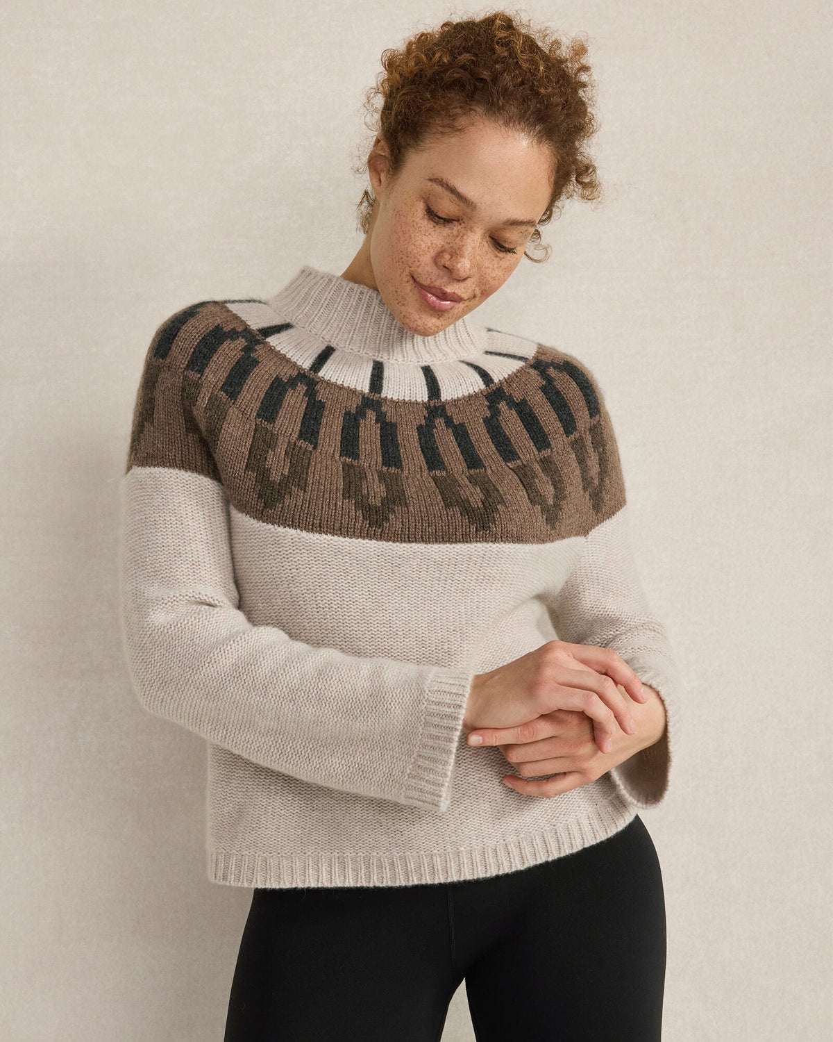 CASHMERE FAIRISLE MOCK NECK SWEATER | Talbots