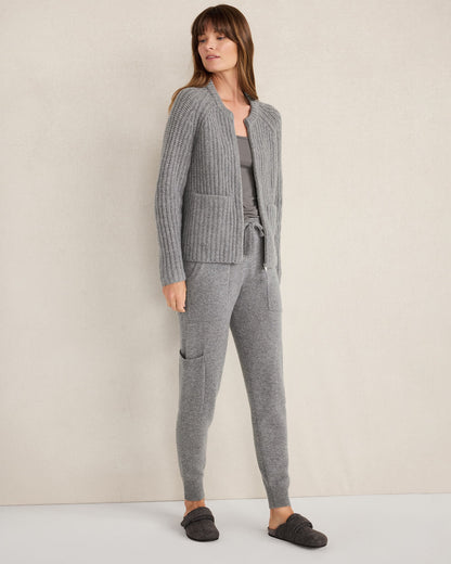 CASHMERE ZIP FRONT BOMBER JACKET | Talbots
