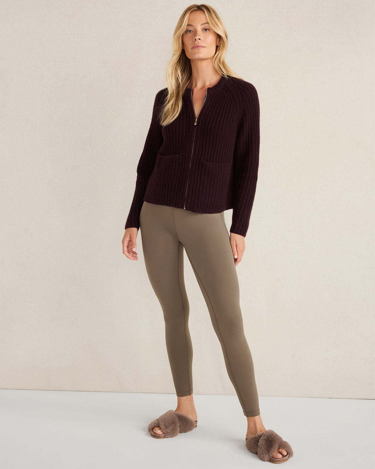 CASHMERE ZIP FRONT BOMBER JACKET | Talbots