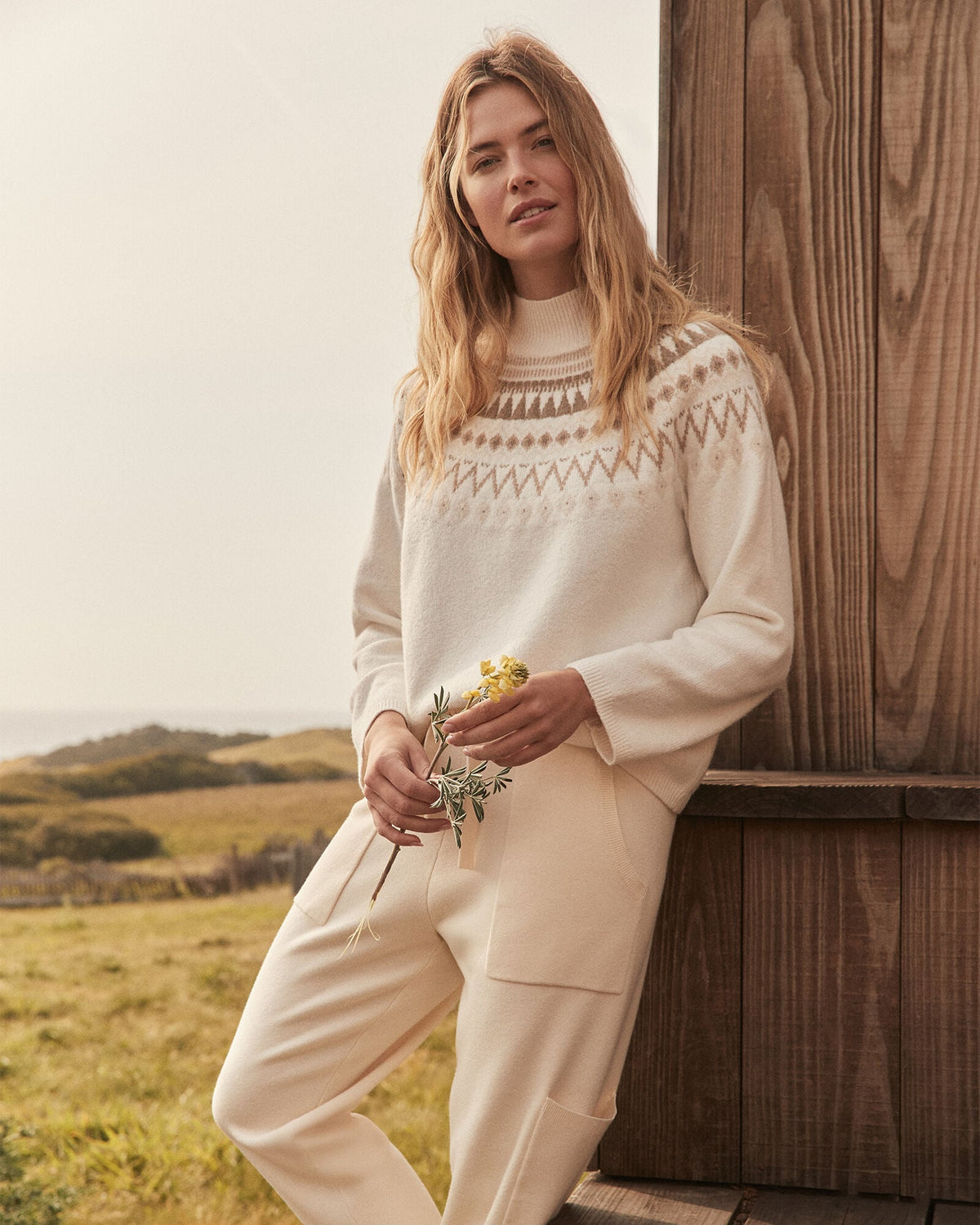 ORGANIC COTTON BLEND FAIRISLE MOCK NECK SWEATER | Talbots