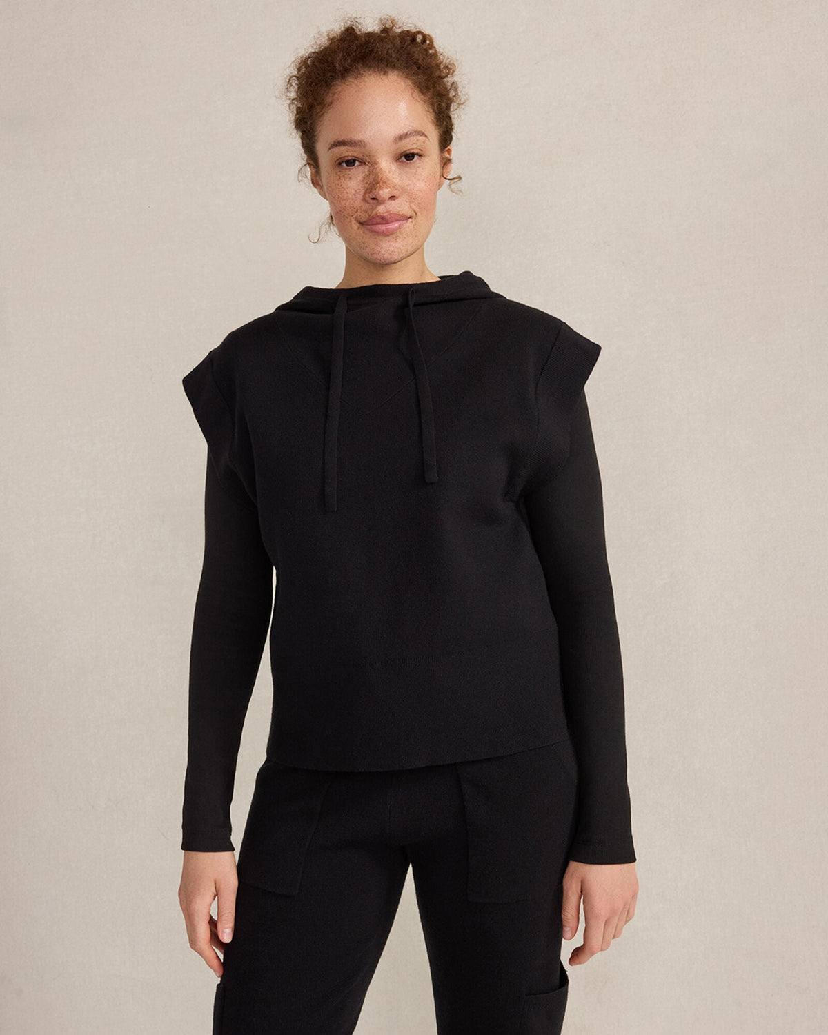 VISCOSE BLEND SLEEVELESS HOODIE | Talbots