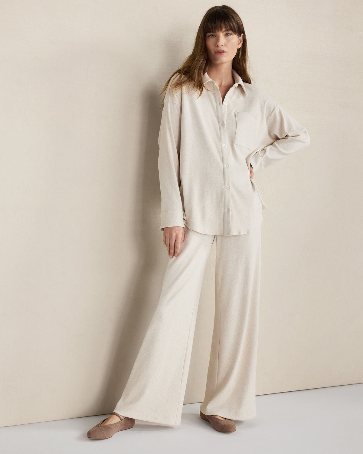 ORGANIC COTTON RIB KNIT RELAXED BUTTON DOWN TOP | Talbots