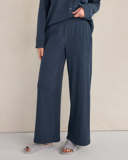 ORGANIC COTTON RIB KNIT RELAXED WIDE LEG PANTS | Talbots