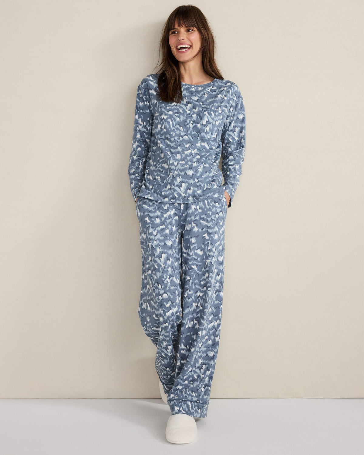 ORGANIC COTTON JERSEY WAVE PAJAMA PANTS | Talbots
