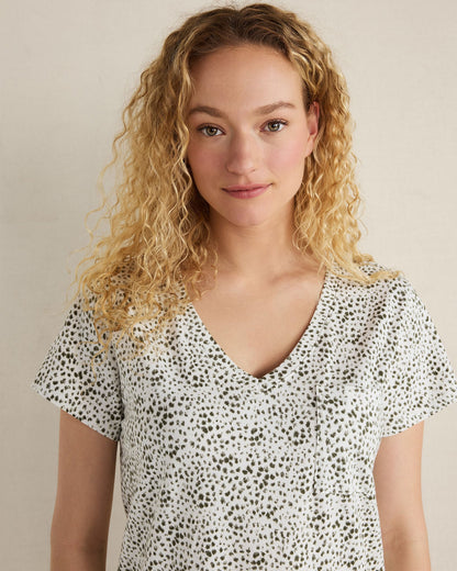 ORGANIC COTTON JERSEY ANIMAL DOT SLEEP DRESS | Talbots