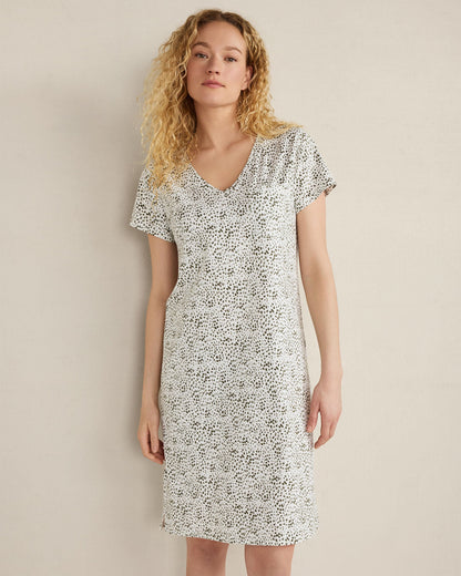 ORGANIC COTTON JERSEY ANIMAL DOT SLEEP DRESS | Talbots