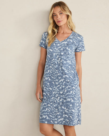 ORGANIC COTTON JERSEY WAVE SLEEP DRESS | Talbots