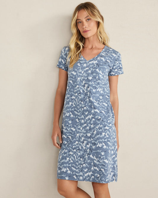ORGANIC COTTON JERSEY WAVE SLEEP DRESS | Talbots
