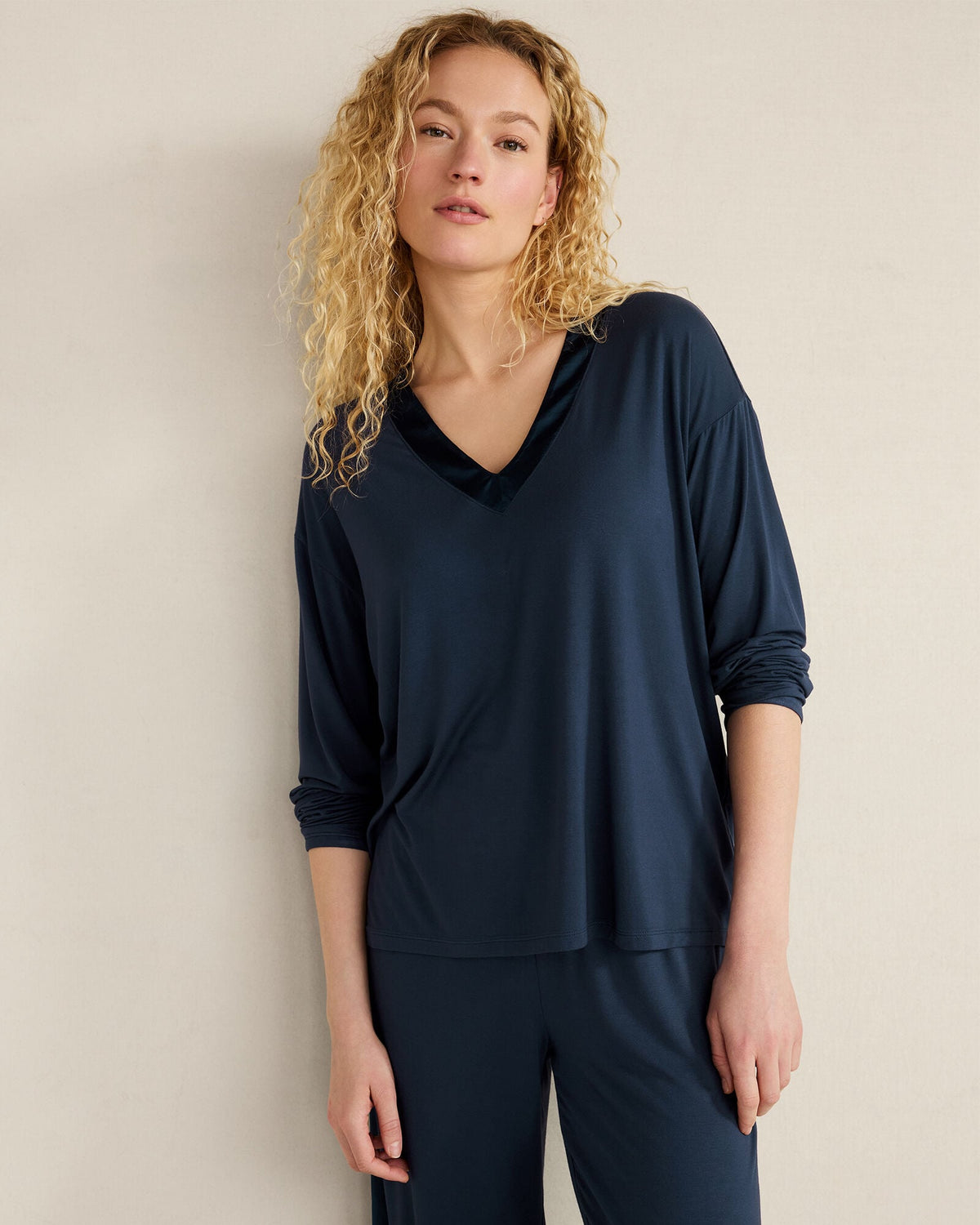 CALM & COOL LONG SLEEVE SLEEP TOP | Talbots