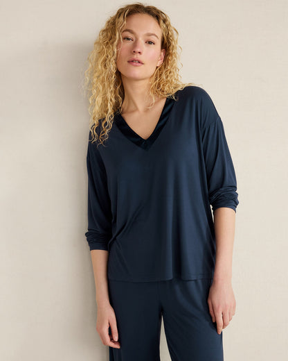 CALM & COOL LONG SLEEVE SLEEP TOP | Talbots