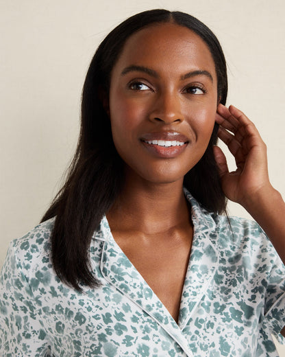 ORGANIC COTTON JERSEY BLURRED FLORAL PAJAMA TOP | Talbots