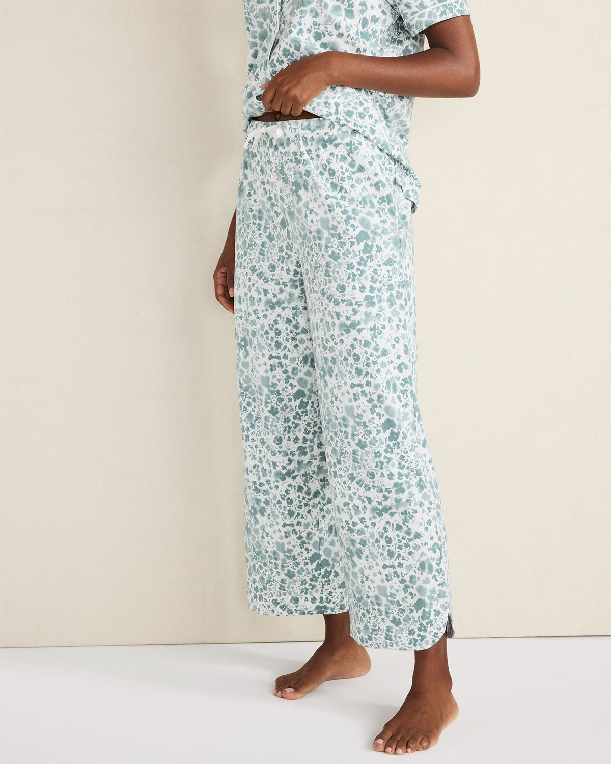 ORGANIC COTTON JERSEY BLURRED FLORAL PAJAMA PANTS | Talbots