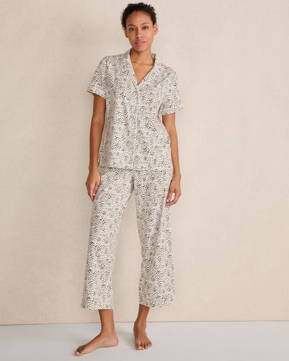ORGANIC COTTON JERSEY ANIMAL DOT PAJAMA TOP | Talbots